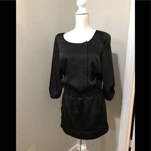 BCBGeneration Black Drawstring Waist Dress Small